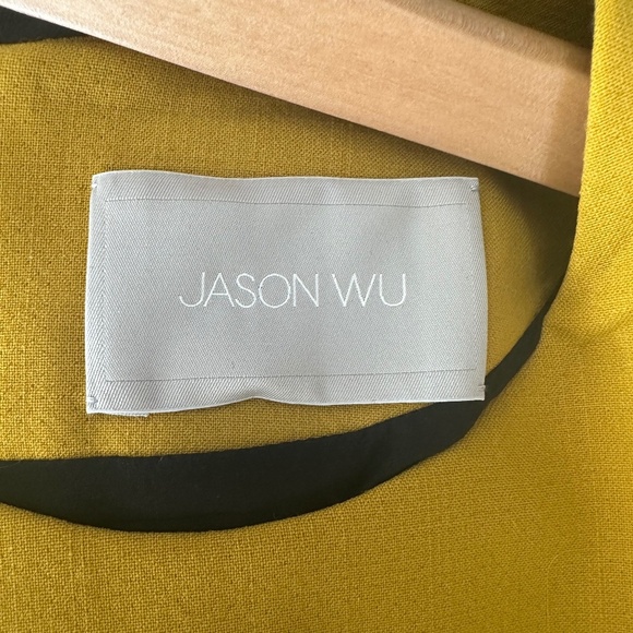 Jason Wu A-line shift dress - never worn! Mustard, black. Size 10. - Picture 6 of 7